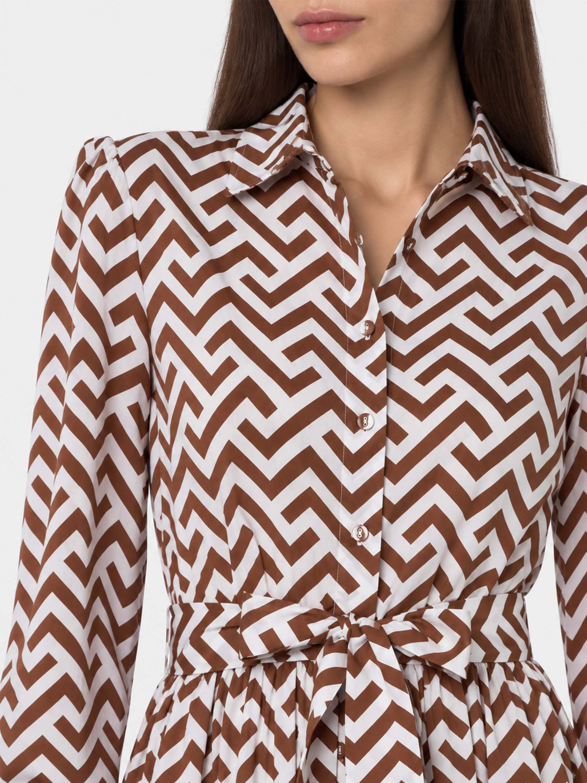 Zig zag print Jensen cotton long dress