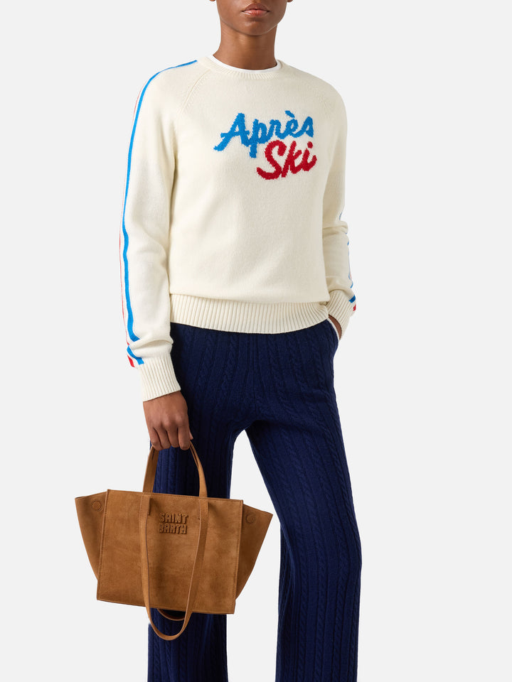 Veloursledertasche Nut Medium Jour mit Logostickerei 