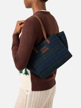 Borsa Medium Jour con motivo tartan e manici in camoscio