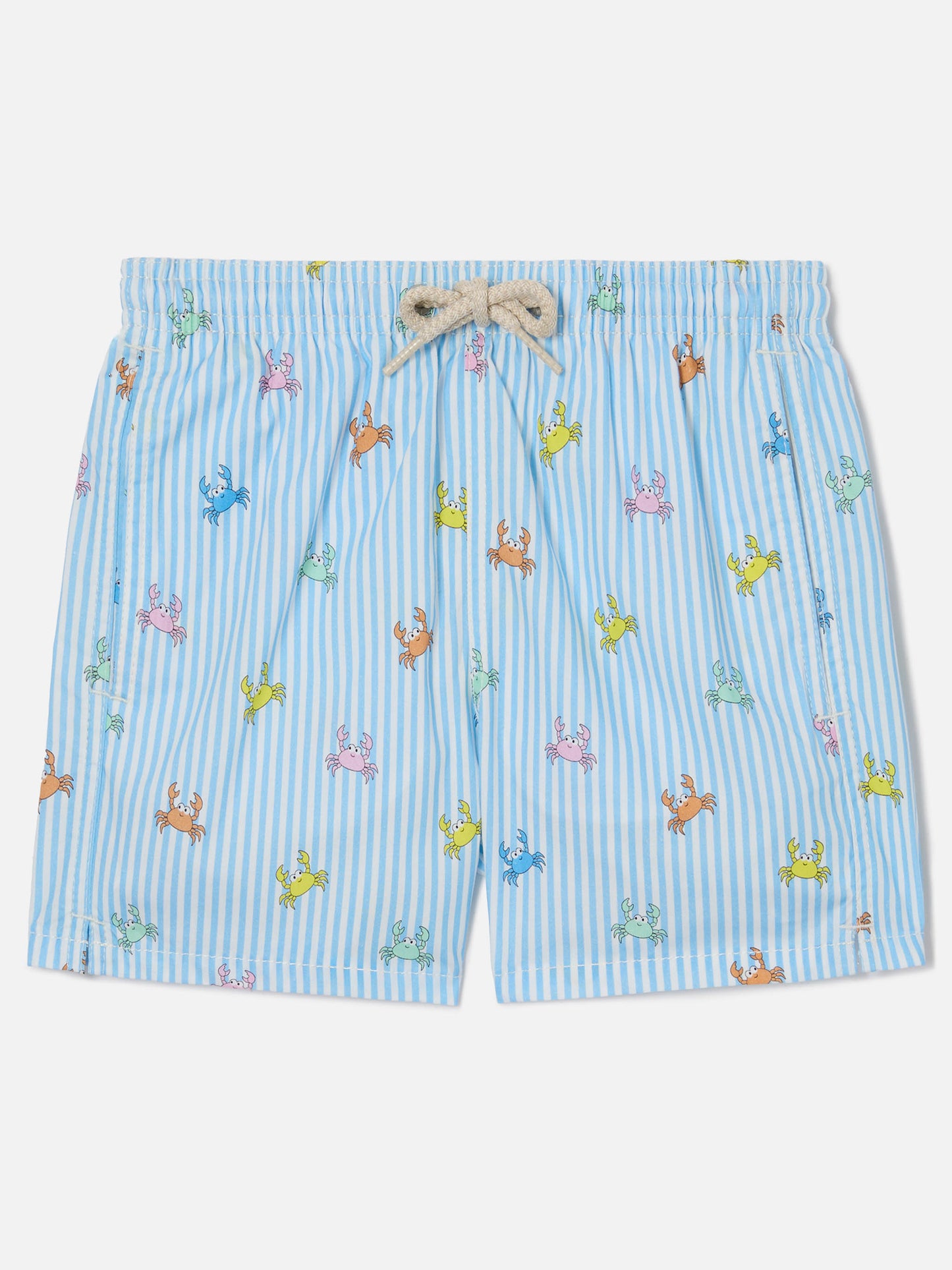 Joell swim shorts striped with all-over crabs print