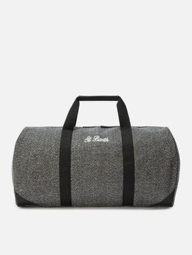 Jetleg Reisetasche aus Wollmischung in Fischgrätmuster