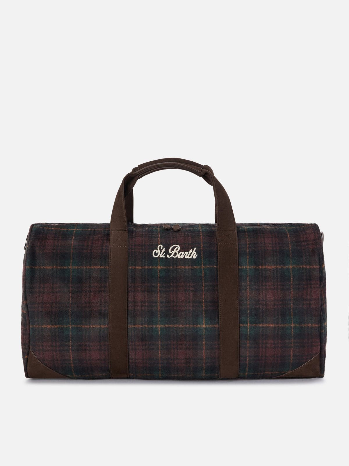 Sac de voyage Jetleg en mélange de laine à motif tartan et finitions en similicuir 