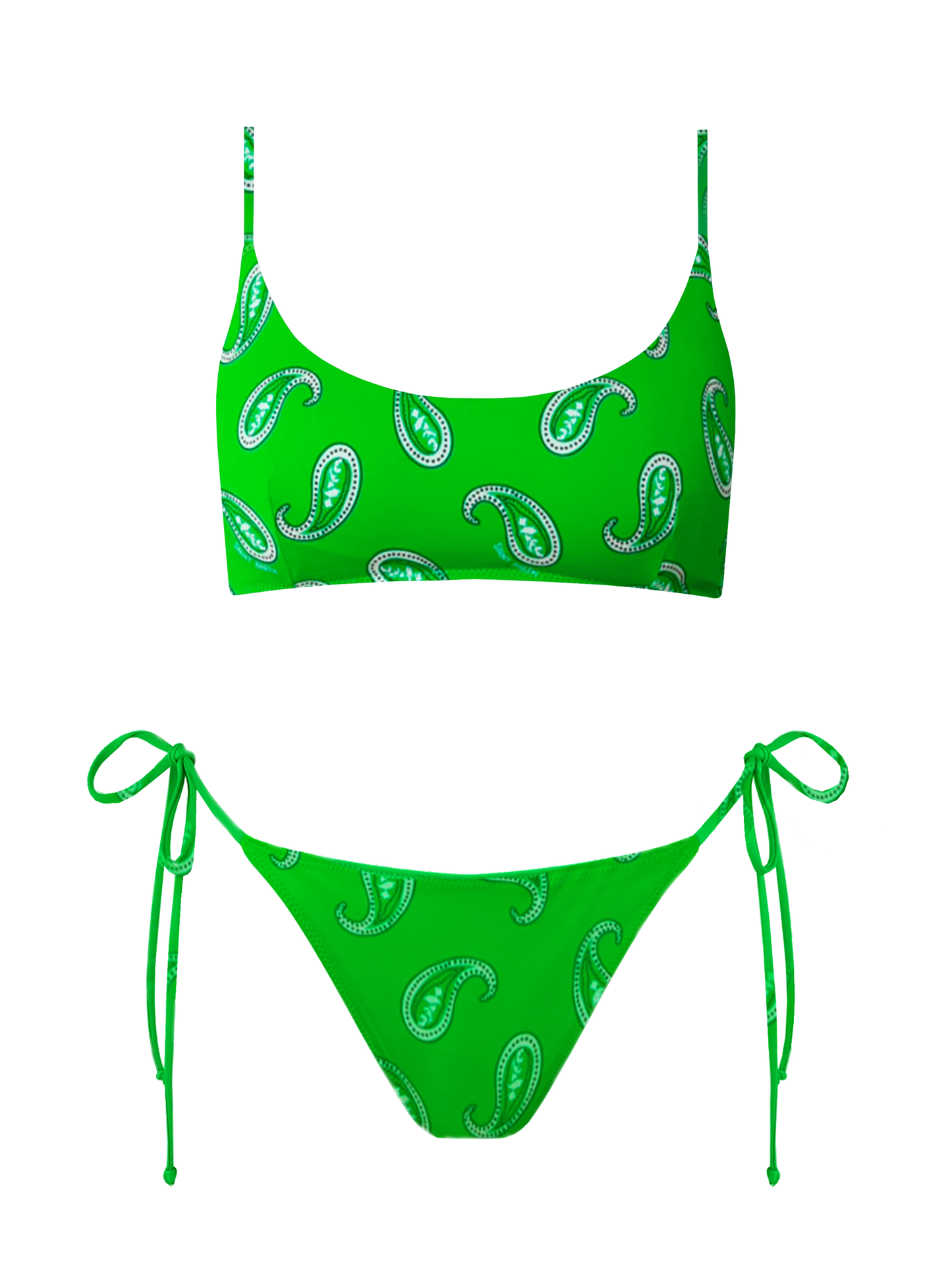Damen-Bralette-Bikini mit Paisley-Print