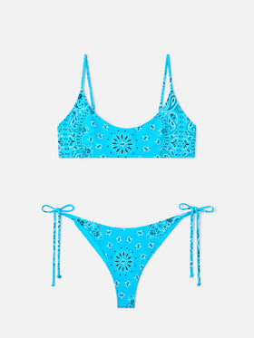 Judy Marielle light blue bandana bralette bikini
