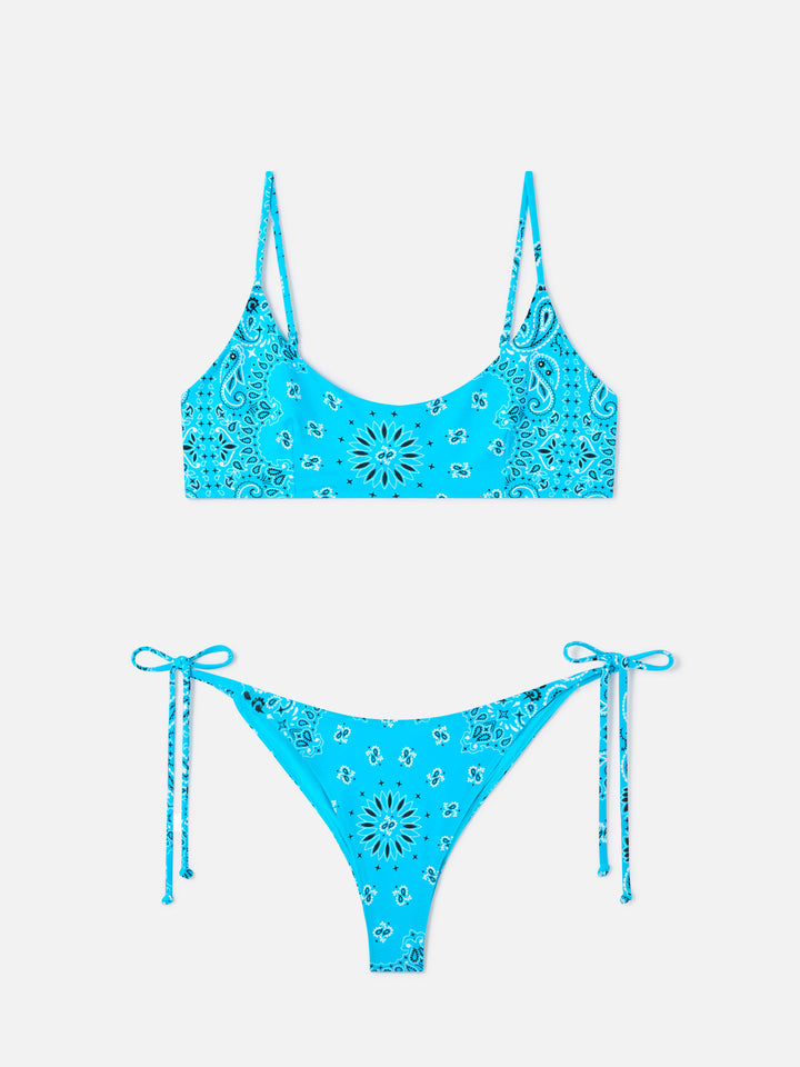 Judy Marielle hellblauer Bandana-Bralette-Bikini 