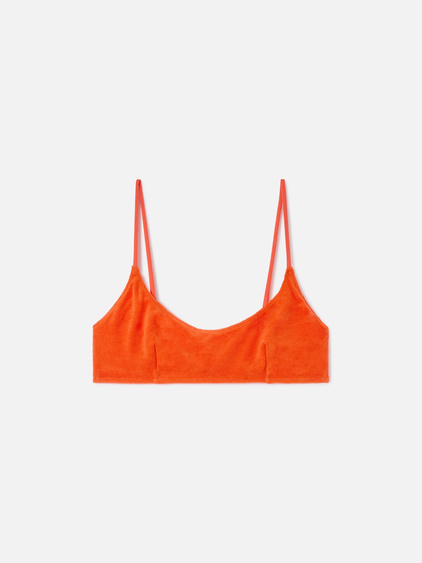 Orange Judy terry bralette bikini top