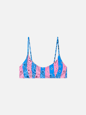 Judy bandana striped bralette bikini top