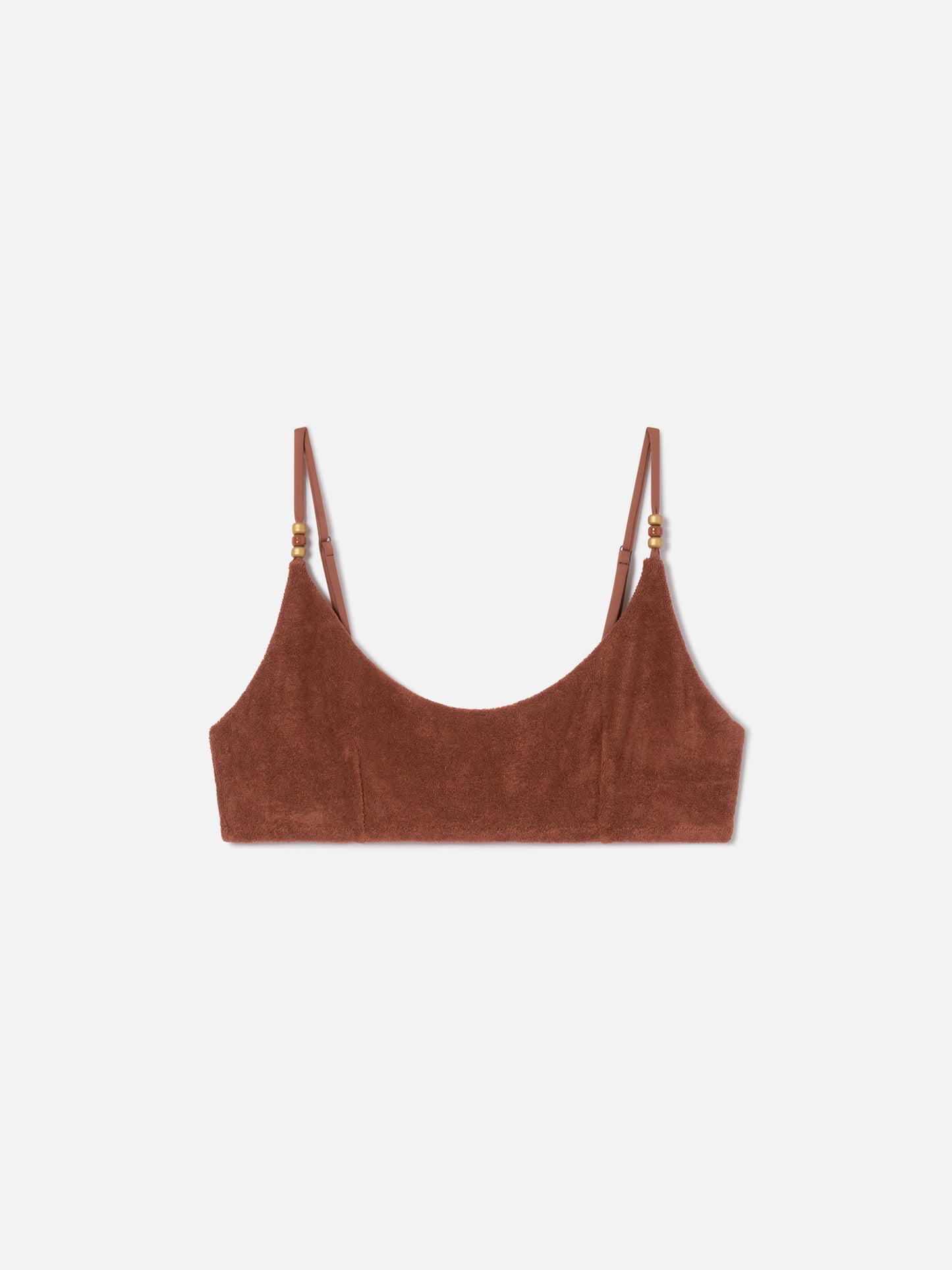 Top bikini Judy bralette marrone in spugna con charms