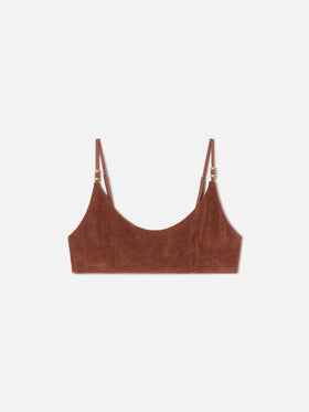 Top bikini Judy bralette marrone in spugna con charms