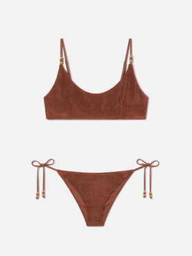 Bikini bralette Judy Virgo en éponge marron 