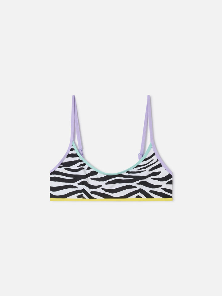 Judy String zebra print bralette bikini top