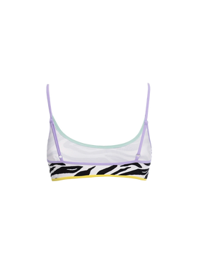 Damen Zebra-Bralette-Strandoberteil Judy mit Paspelierung