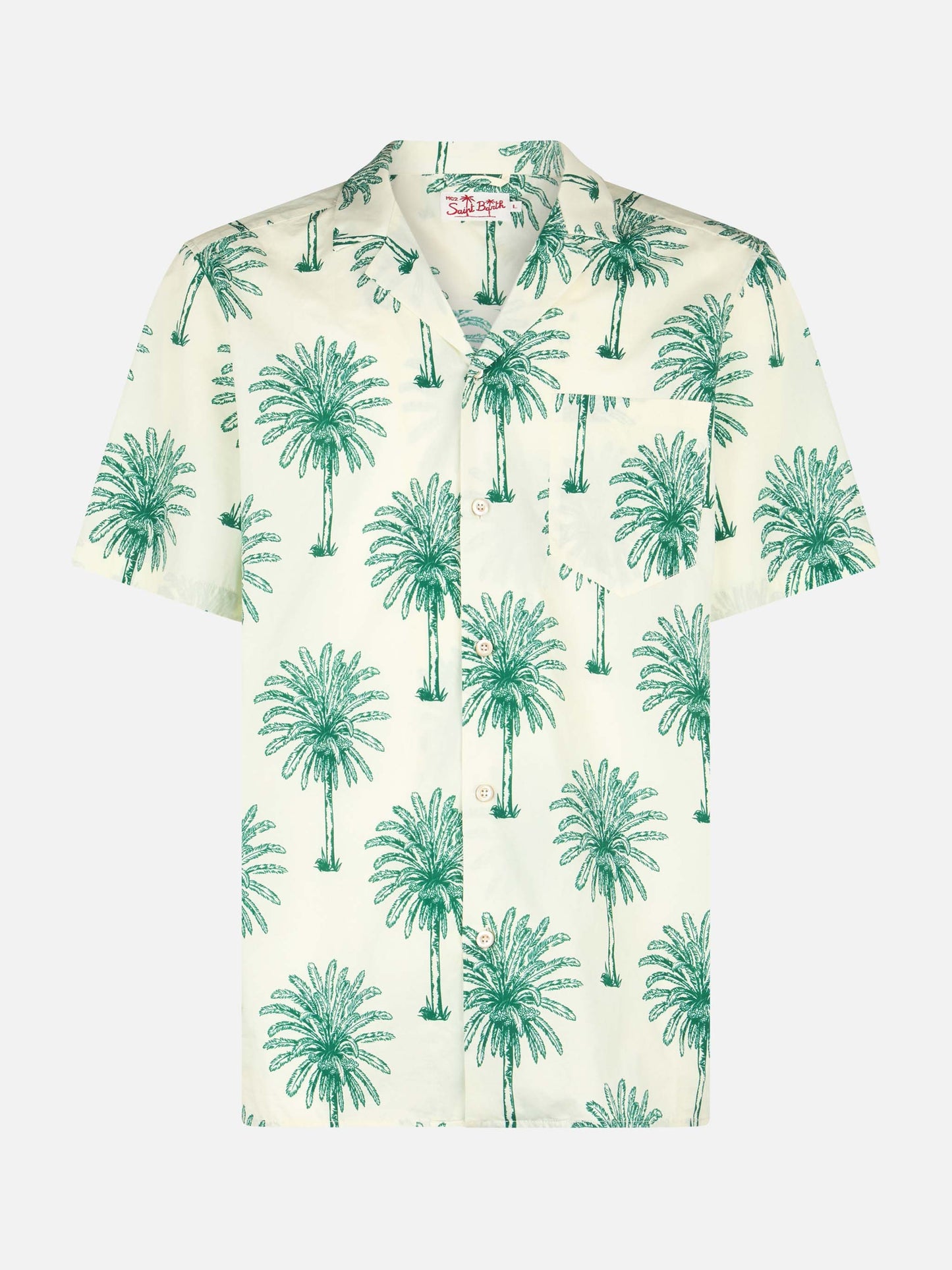 Man cotton shirt Kalea with palm print - MC2 Saint Barth
