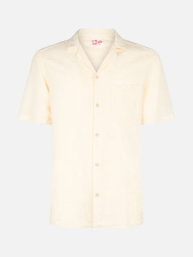 Man linen shirt Kalea with flower embroidery - MC2 Saint Barth