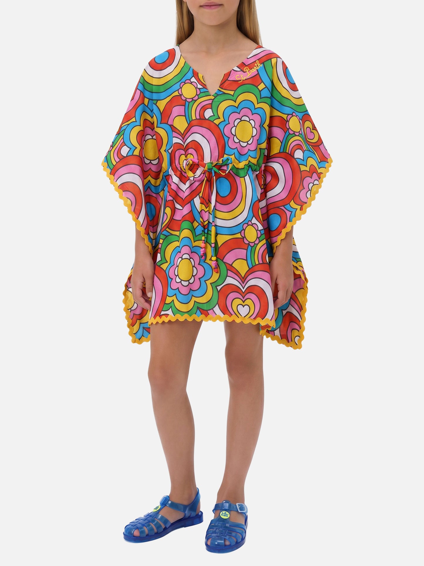 Poncho Kate con stampa multicolore