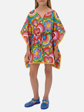 Poncho Kate con stampa multicolore