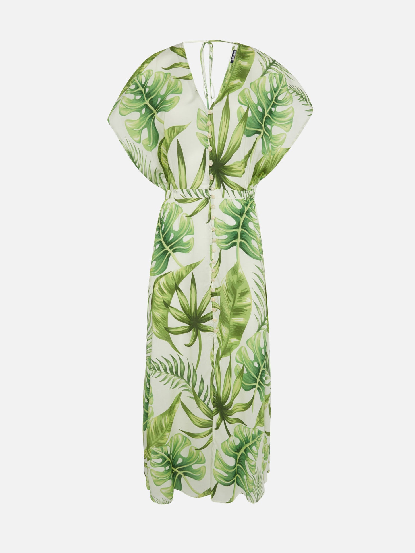 Tropical Leaves Print Long Dress