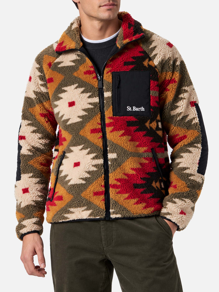 Veste sherpa Keystone à motif multicolore 