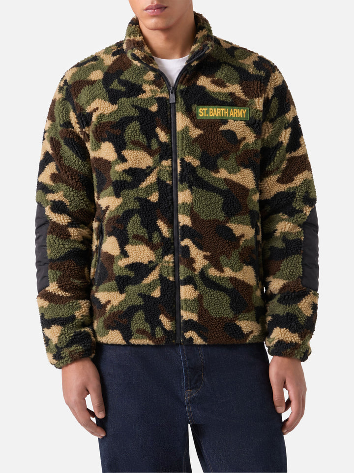 Chaqueta sherpa con parche 