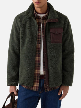 Veste teddy Keystone vert militaire avec fermeture zippée 