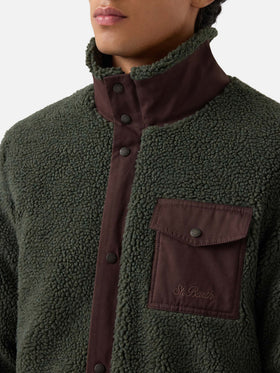 Veste teddy Keystone vert militaire avec fermeture zippée 