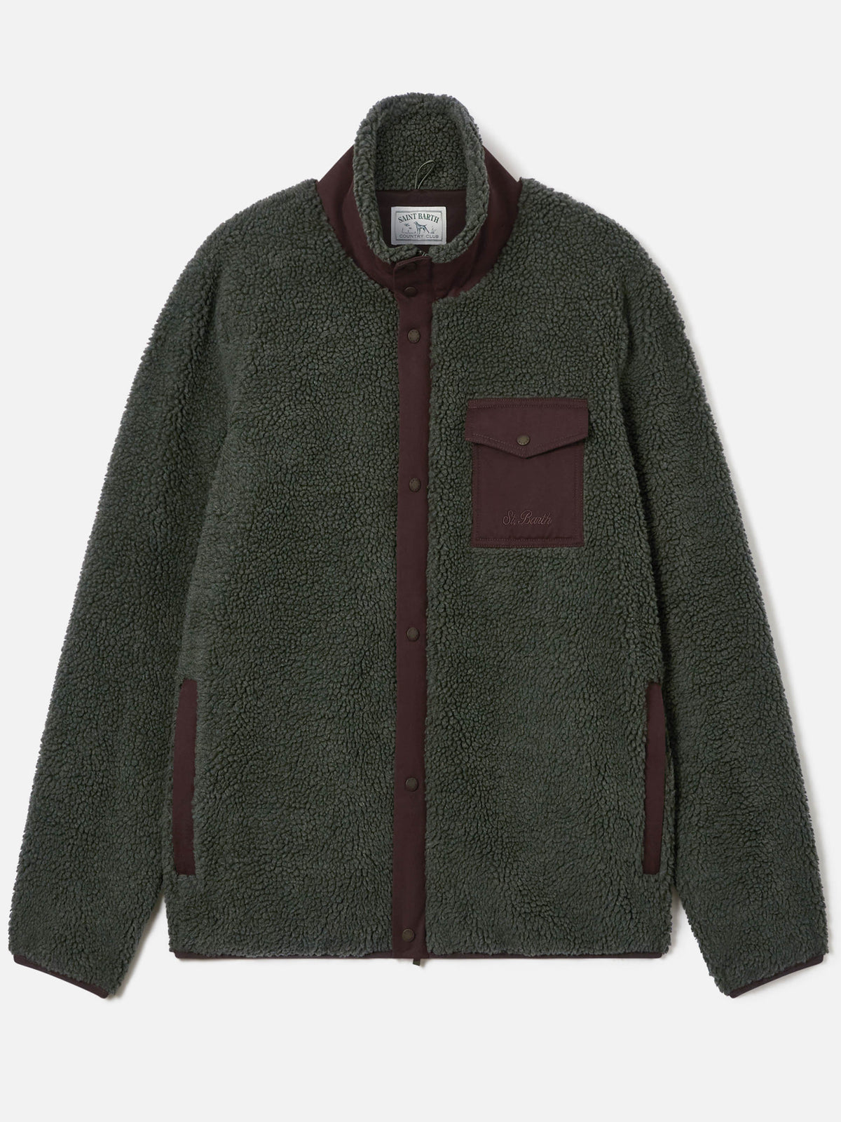 Veste teddy Keystone vert militaire avec fermeture zippée 