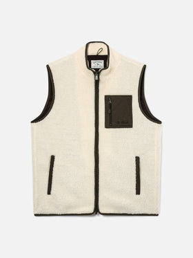 Chaleco teddy Keystone Off white con cierre de cremallera 