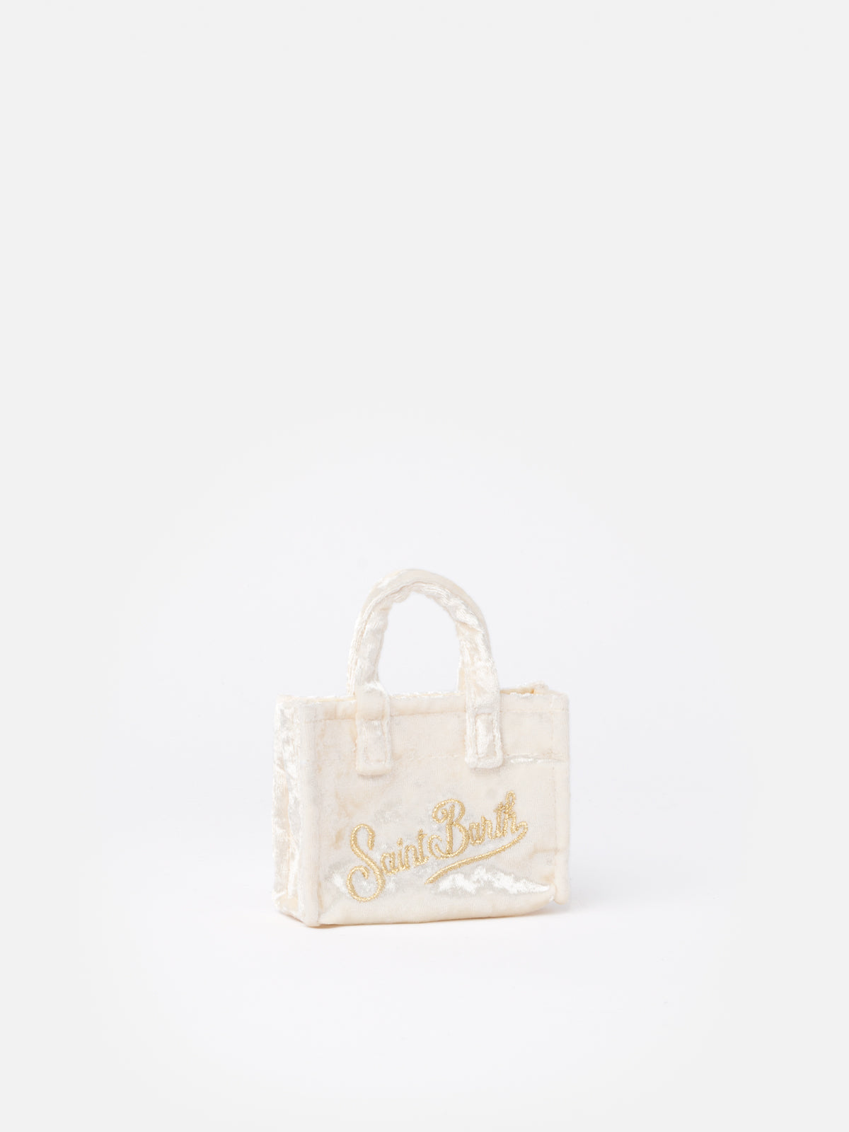 White chenille fabric Key Holder with logo embroidery - MC2 Saint Barth