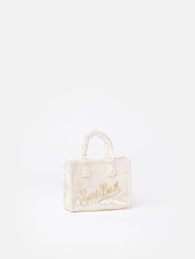 White chenille fabric Key Holder with logo embroidery - MC2 Saint Barth
