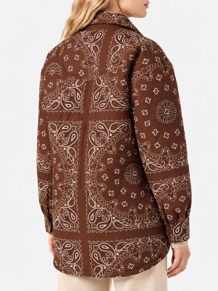 Veste matelassée Kimmy marron à imprimé bandana 
