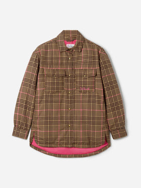 Gesteppte, wattierte, leichte Jacke Kimmy mit Hahnentritt-Muster