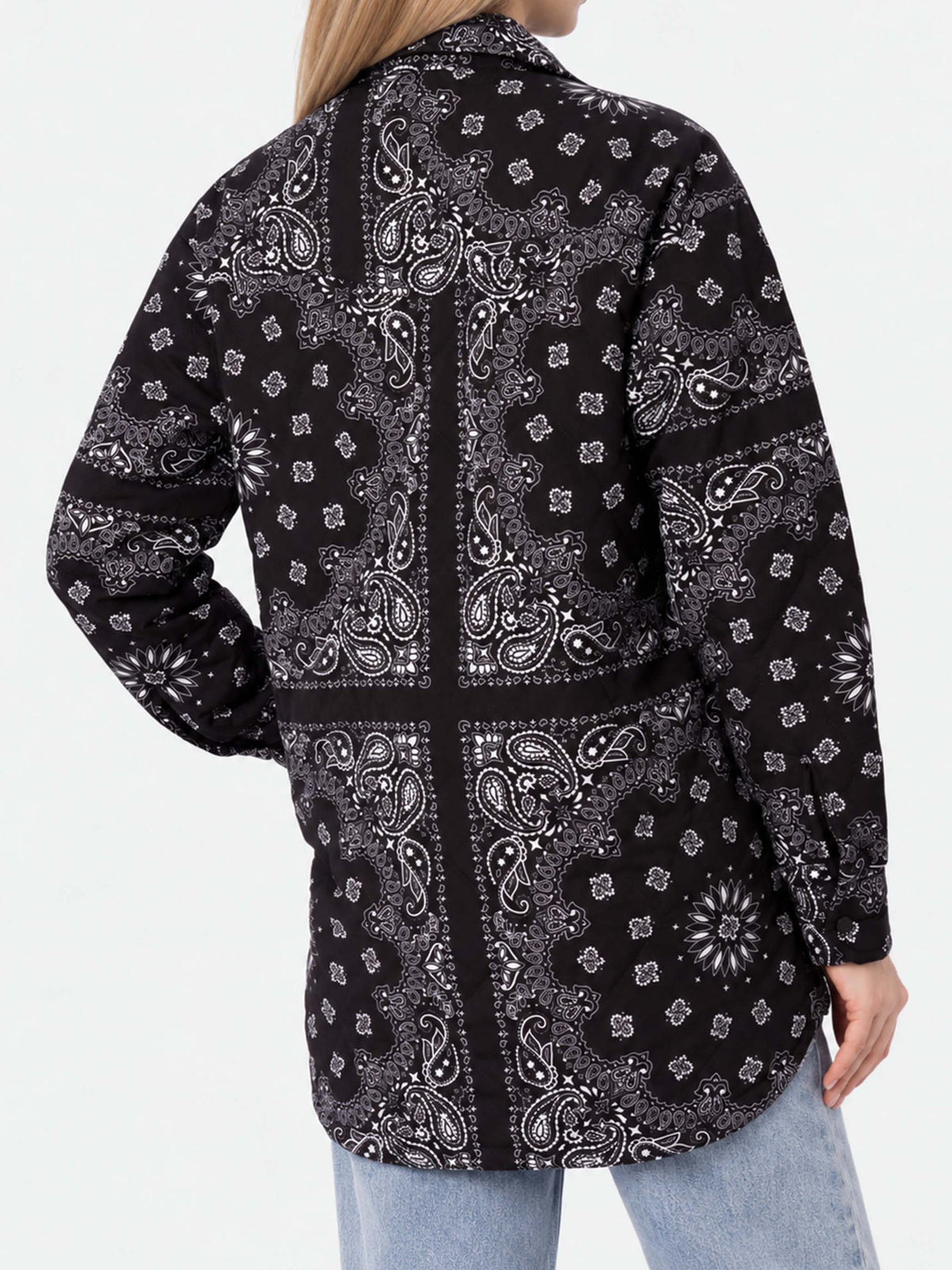 Kimmy black bandana print padded jacket