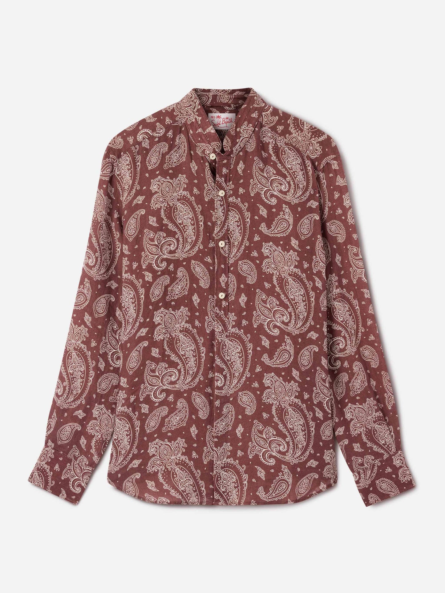 Camicia Klarke stampa paisley marrone