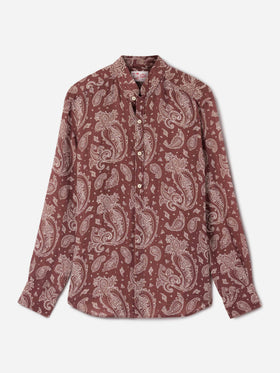 Camicia Klarke stampa paisley marrone