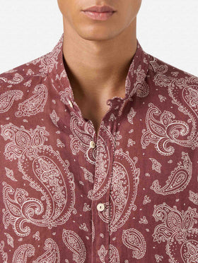Camicia Klarke stampa paisley marrone