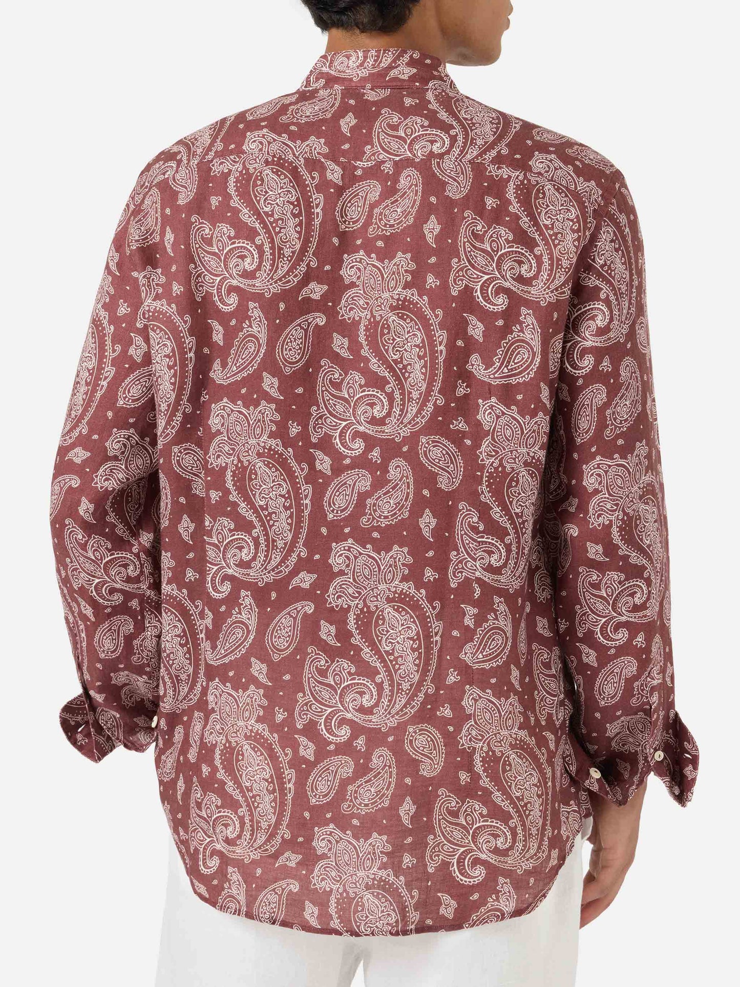 Camicia Klarke stampa paisley marrone
