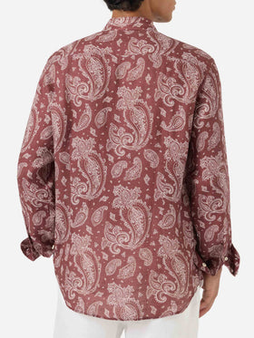 Camicia Klarke stampa paisley marrone