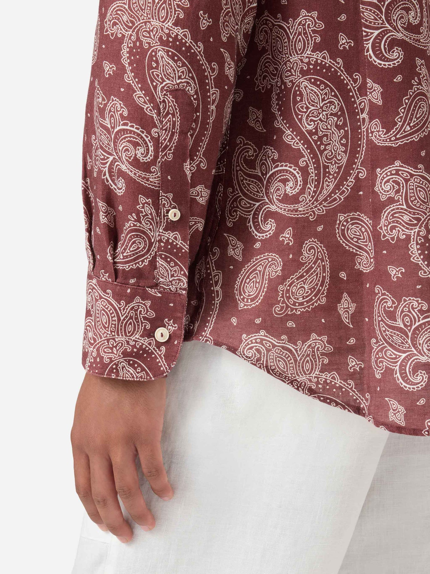 Camicia Klarke stampa paisley marrone