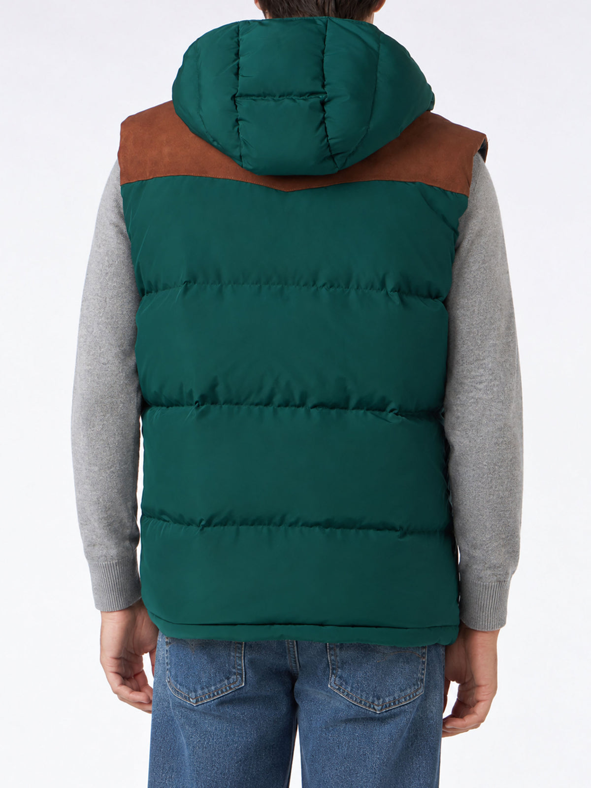 Gilet Klosters verde con cappuccio
