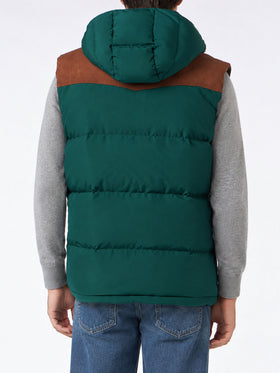 Gilet Klosters verde con cappuccio