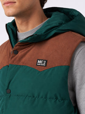 Gilet Klosters verde con cappuccio