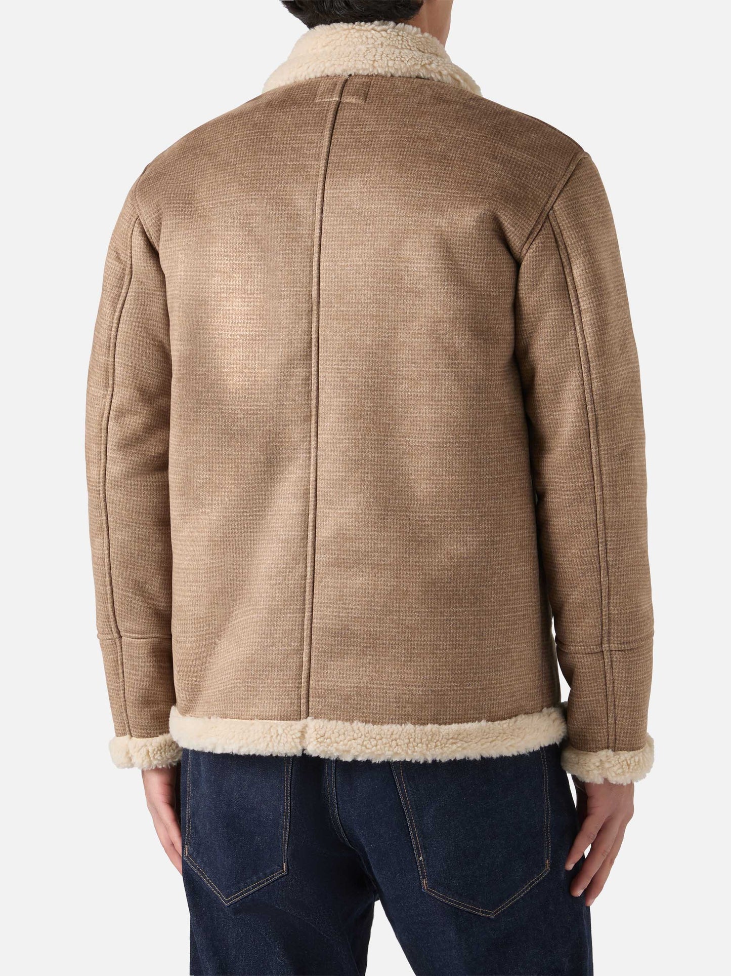 Kells Jacke in Hahnentrittmuster mit Kragen aus Kunstfell