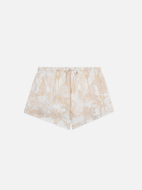 Short en soie Kammy avec imprimé toile de Jouy 