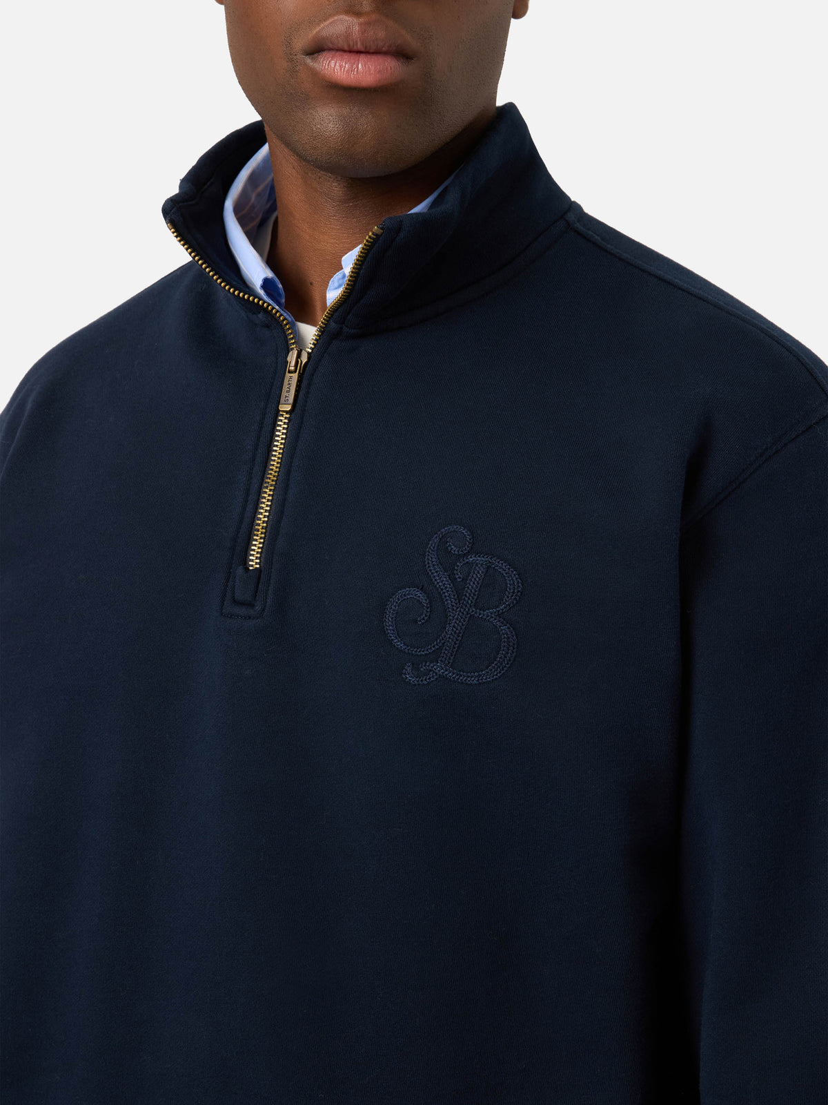 Marineblaues blue Kenneth Sweatshirt aus Baumwolle mit SB Legacy-Monogramm 