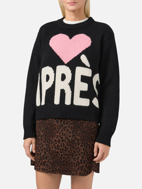 Maglione Kyla in lana nero con jacquard Après
