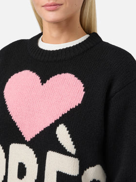 Maglione Kyla in lana nero con jacquard Après