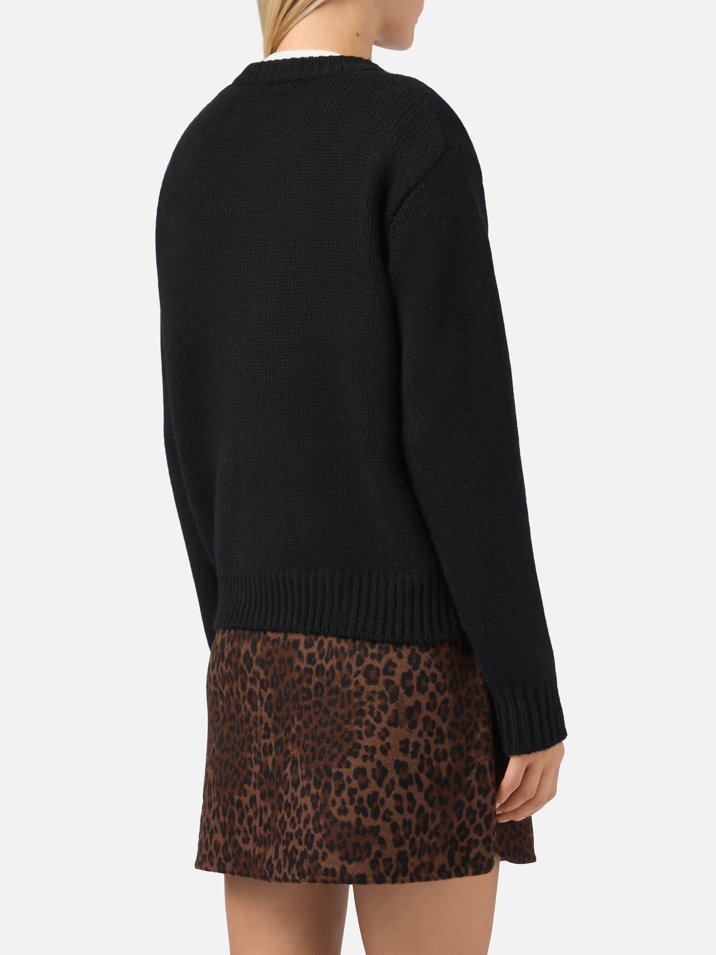 Maglione Kyla in lana nero con jacquard Après