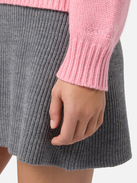 Kyla Wollpullover in Rosa mit Courma-Jacquard