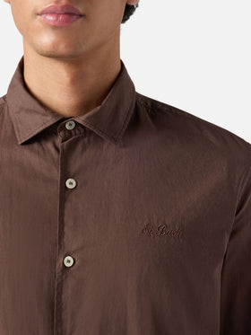 Camicia Chemise in cotone voile marrone
