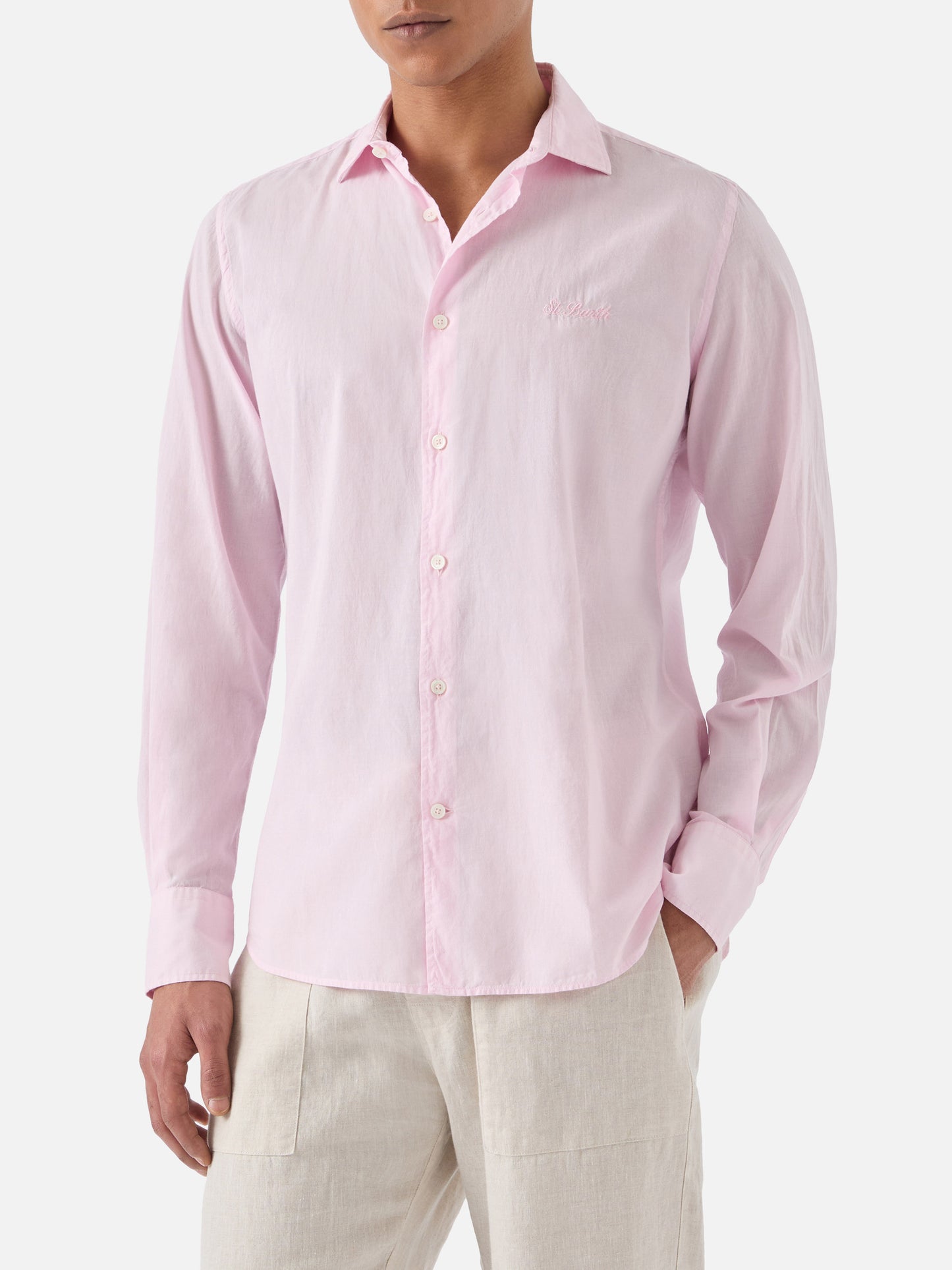 Pink Chemise shirt in pure cotton voile